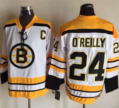 Bruins #24 Terry O'Reilly White CCM Throwback Stitched NHL Jersey - Click Image to Close